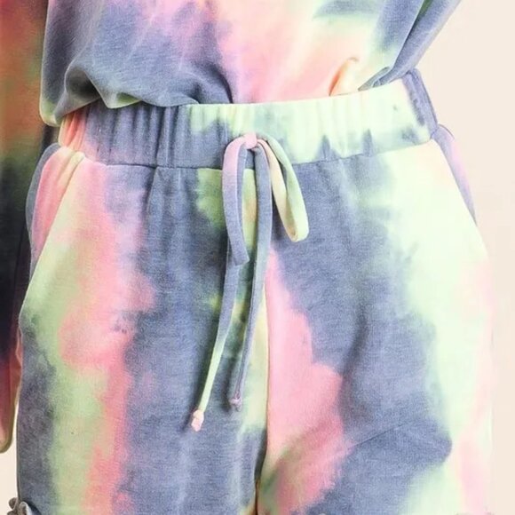 BiBi Tie Dye French Terry Shorts and Curly Edge - Picture 7 of 11